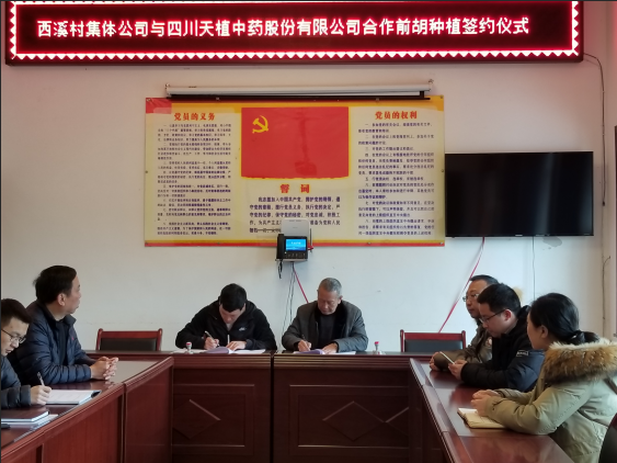 四川天植中药公司与西溪村、桂花镇举行种植扶贫项目签约仪式